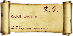 Kajdi Iván névjegykártya